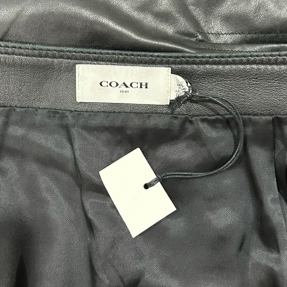 Coach New Leather Button-up Mini Skirt in Women's Size 0 - Picture 7 of 11